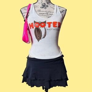 Hooters White and Orange Tank Top